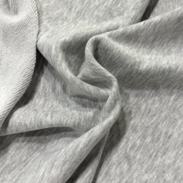 Футер 3-х нитка Диагональ с эффектом велюра | Белый меланж